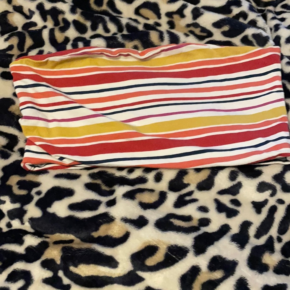 A striped tube top